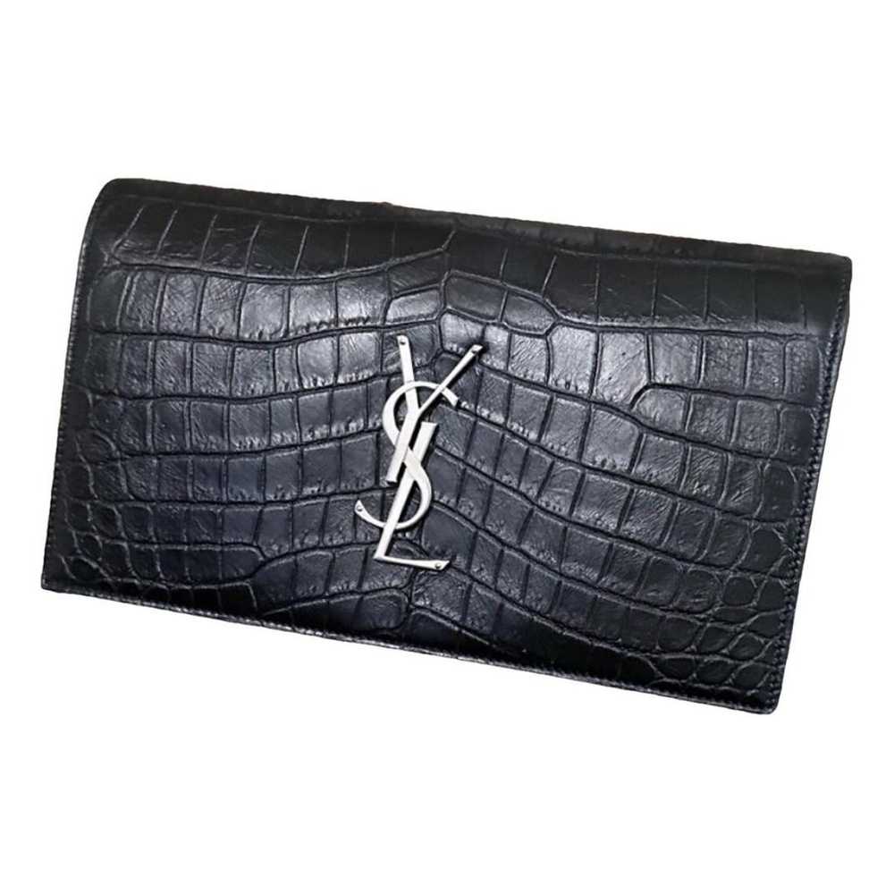 Saint Laurent Kate monogramme leather clutch bag - image 1