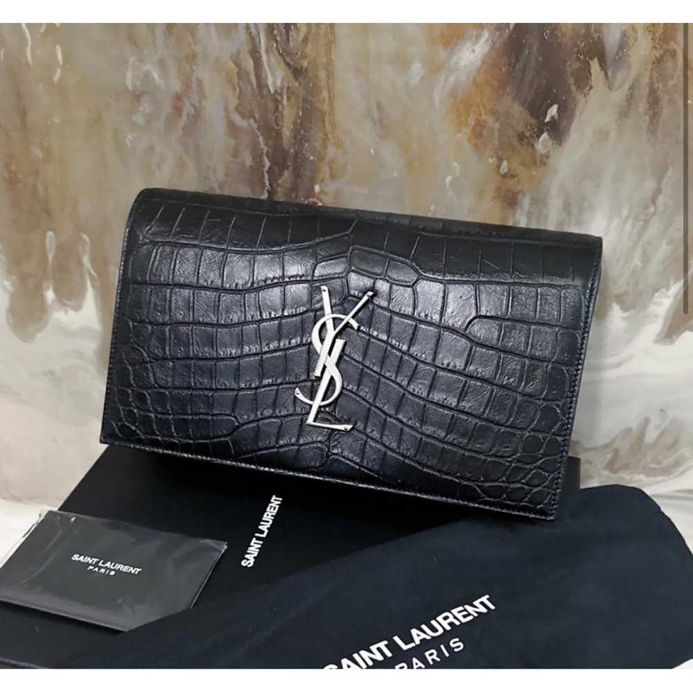 Saint Laurent Kate monogramme leather clutch bag - image 2