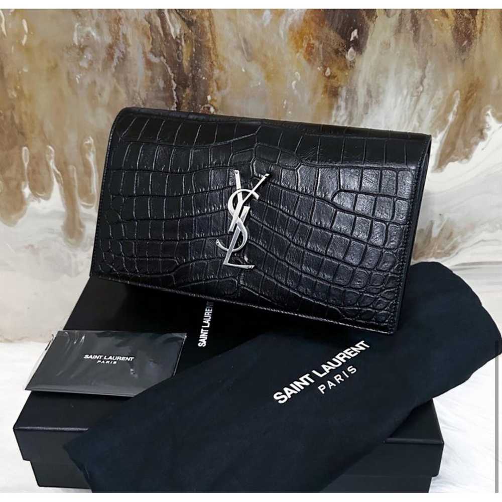 Saint Laurent Kate monogramme leather clutch bag - image 5