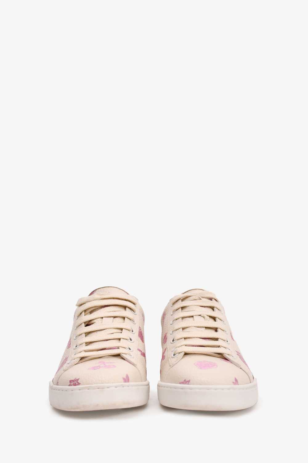 Gucci Beige Leather Pink Metallic Strawberry Prin… - image 3