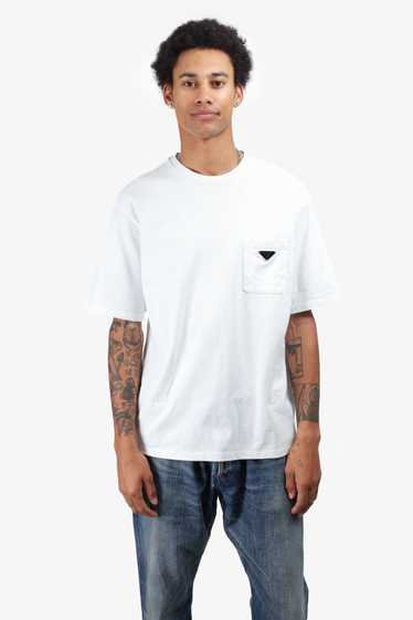 Prada White Triangle Logo T-Shirt Size XL Mens