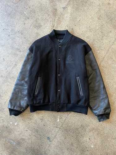 1990s Mercedes-Benz Black Leather Varsity Jacket