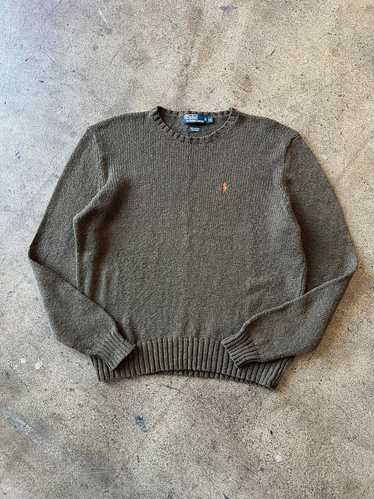 2000s Polo Ralph Lauren Brown Cotton Knit Sweater - image 1