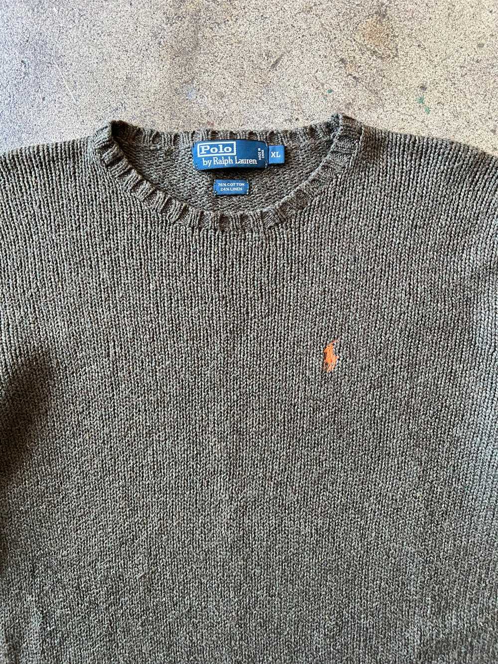 2000s Polo Ralph Lauren Brown Cotton Knit Sweater - image 2