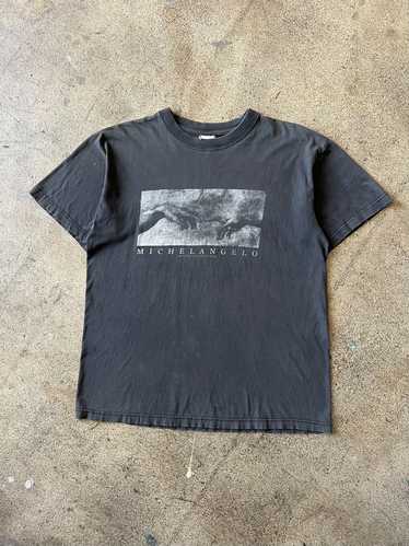 1990s Michelangelo Faded Black Graphic Tee