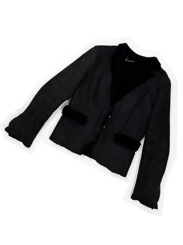 Gucci black shearling cropped jacket