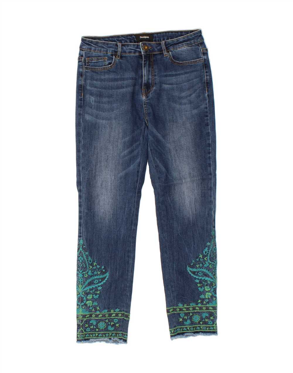 DESIGUAL Womens Slim Jeans W30 L27  Navy Blue Cot… - image 1