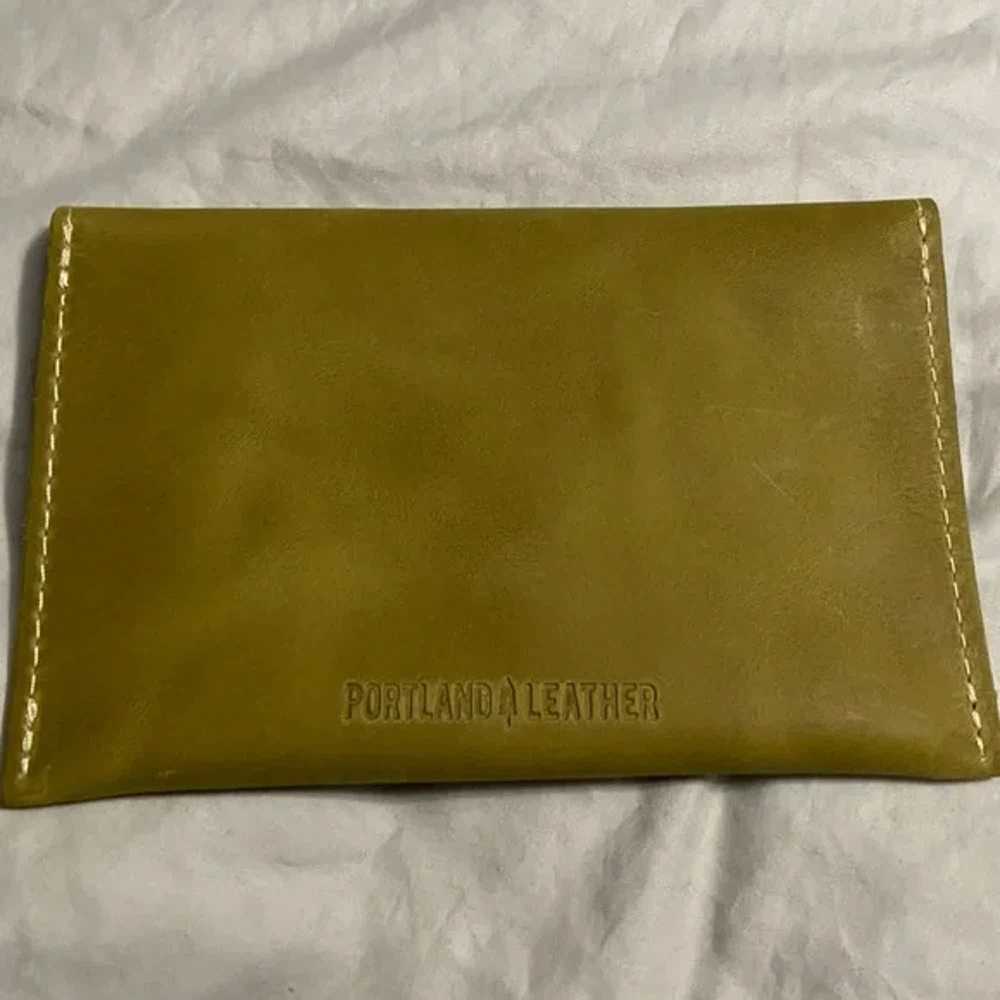 Portland Leather Large Envelope Wallet Anjou Gree… - image 2