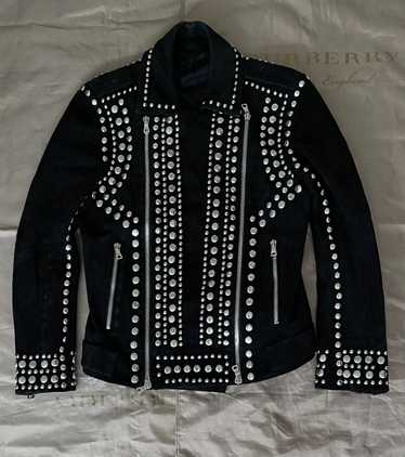 Balmain Balmain Men's Black Studded Suede Biker J… - image 1