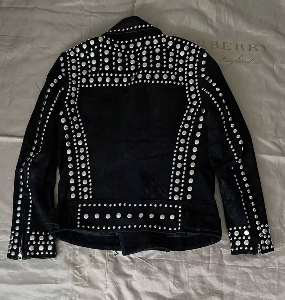 Balmain Balmain Men's Black Studded Suede Biker J… - image 3