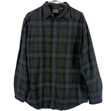 L.L. Bean LL Bean Mens Green Plaid Long Sleeve Sh… - image 1