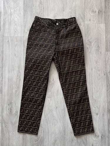 Fendi Vintage Fendi Zucca Monogram Pants 90s