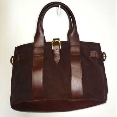 New Lands End Brown Suede and Leather Handbag Purs