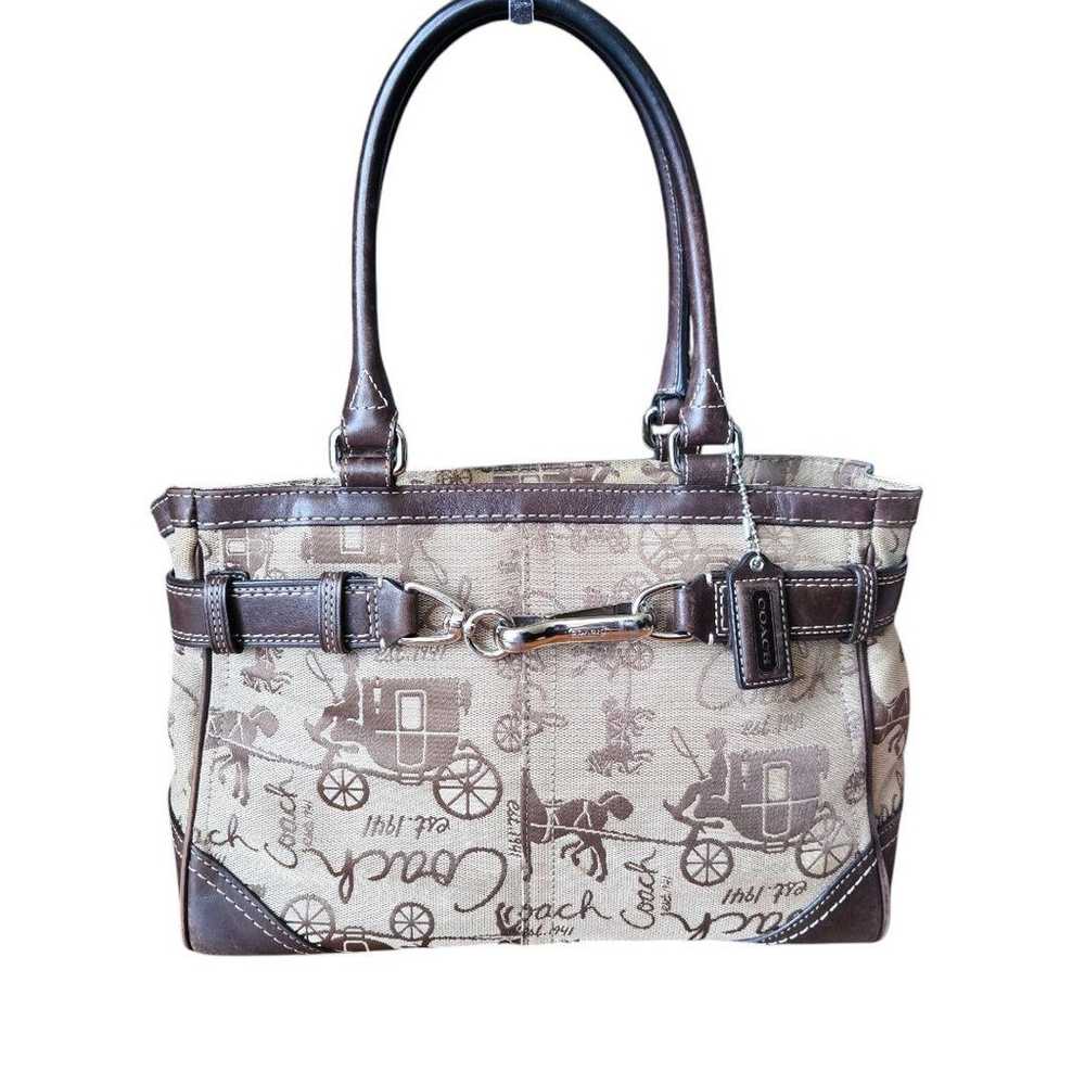 COACH Signature Hardware All-over Pattern Handbag - image 1