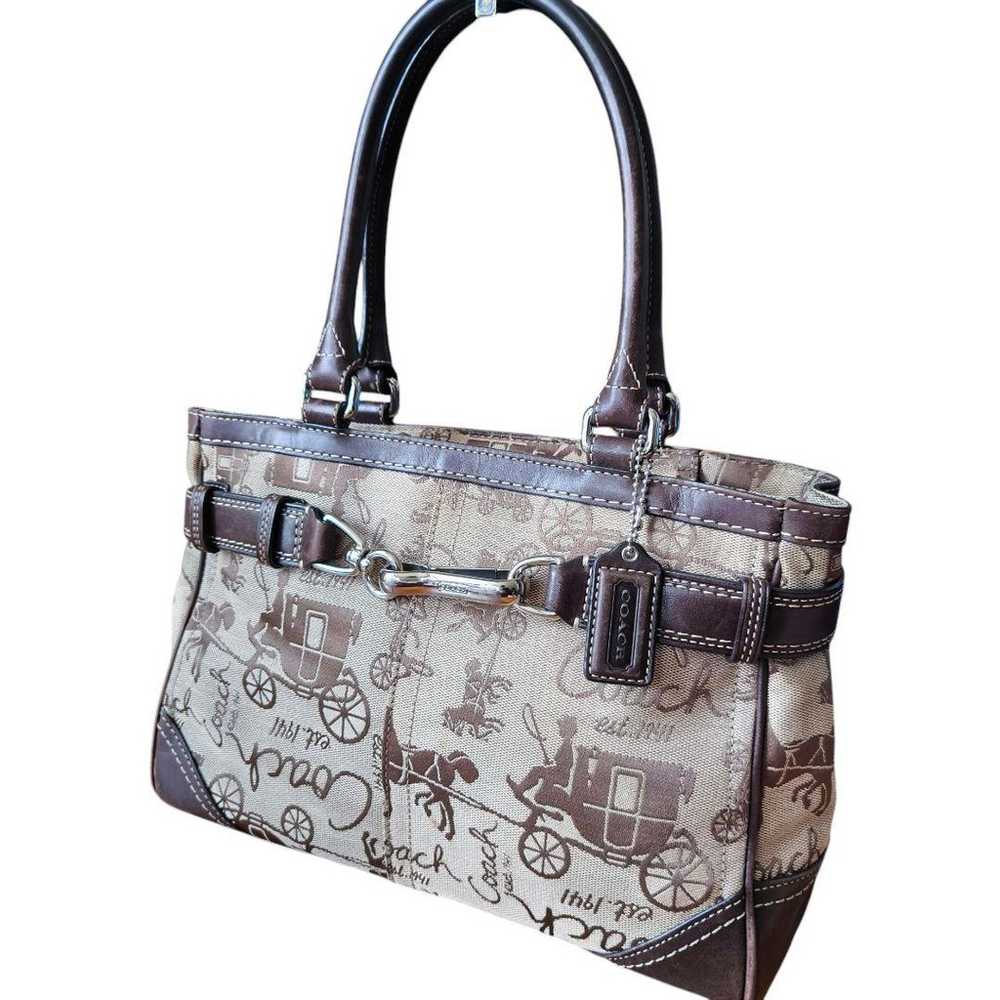 COACH Signature Hardware All-over Pattern Handbag - image 2