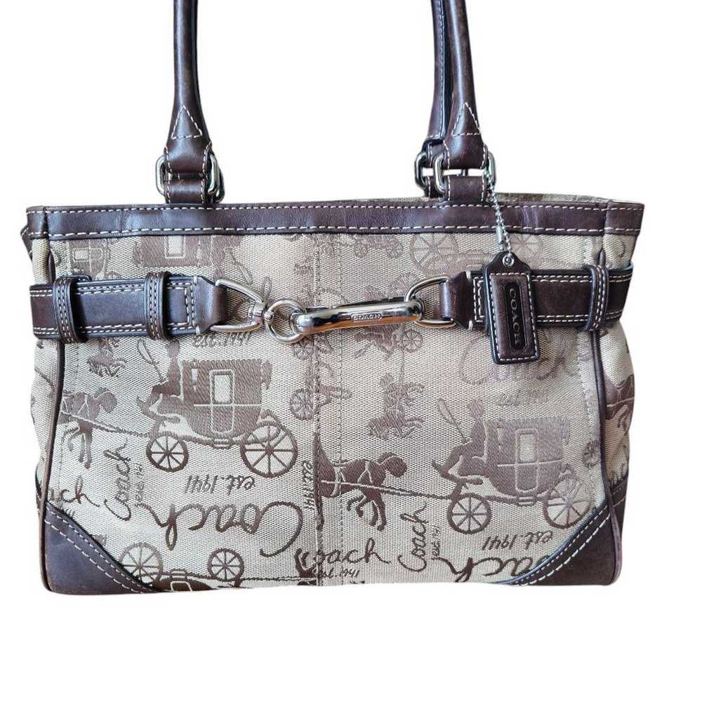 COACH Signature Hardware All-over Pattern Handbag - image 3