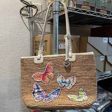 Brighton Butterfly Straw Tote Bag