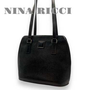 NINA RICCI Leather Shoulder Bag Black