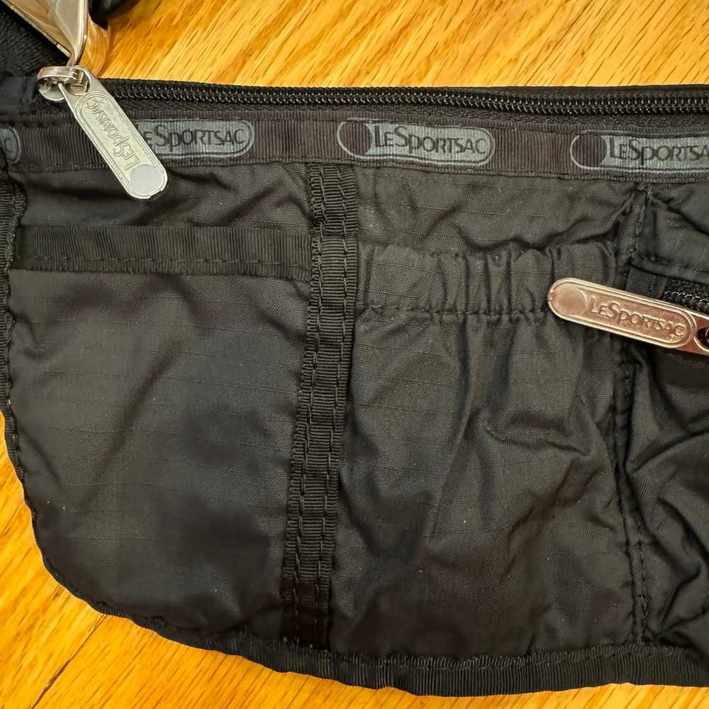 LeSportsac Vintage Black Waist Belt Bag Fanny Pack - image 3