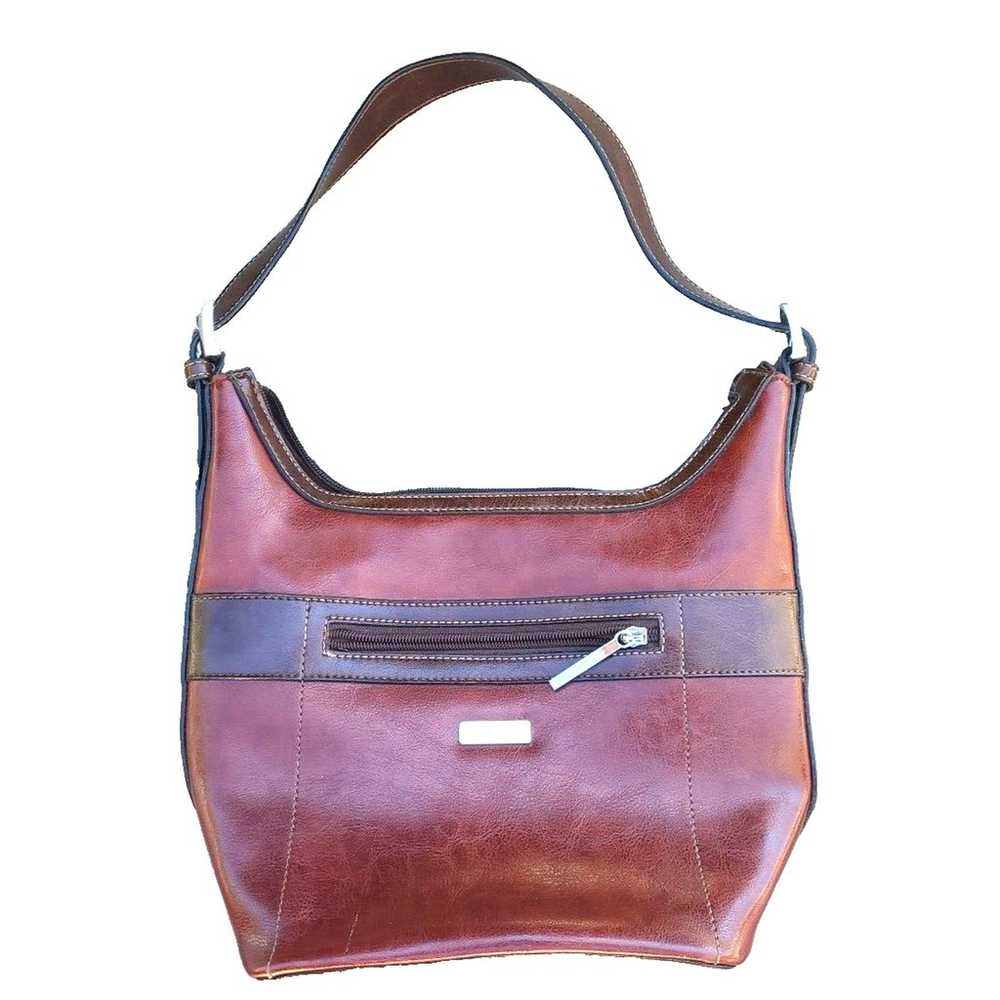 Rina Rich Brown Burgundy Shoulder Handbag Small P… - image 1