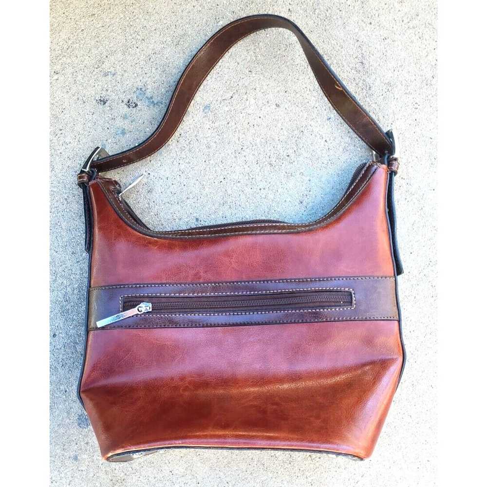 Rina Rich Brown Burgundy Shoulder Handbag Small P… - image 2