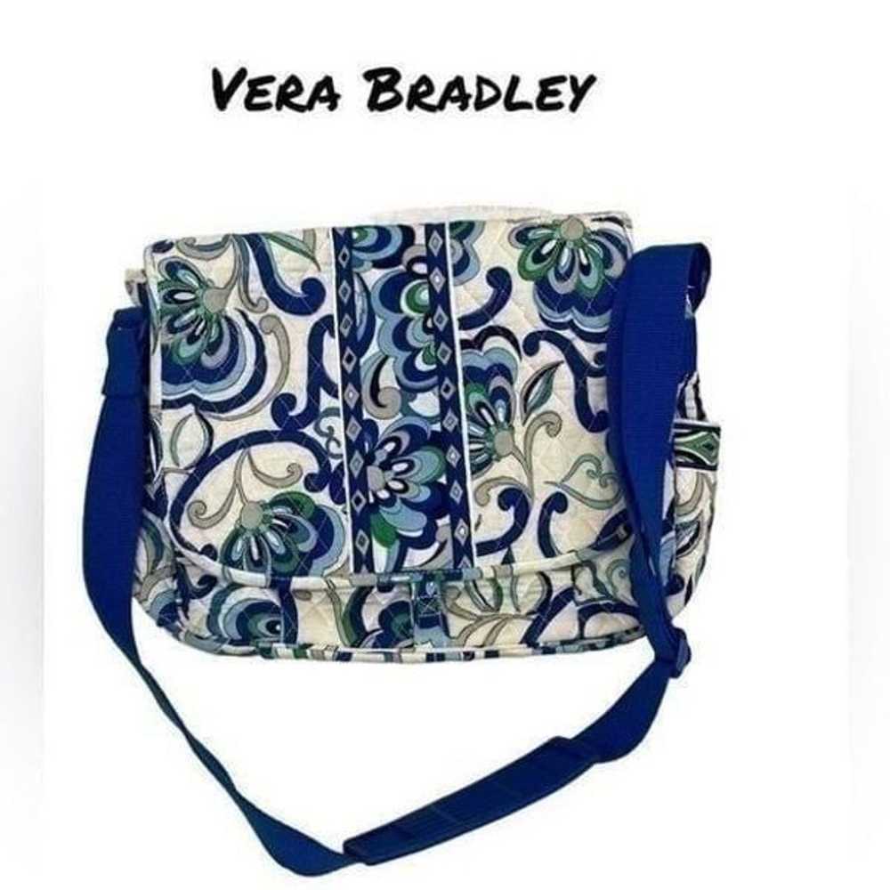 Vera Bradley Mediterranean blue white print messe… - image 1