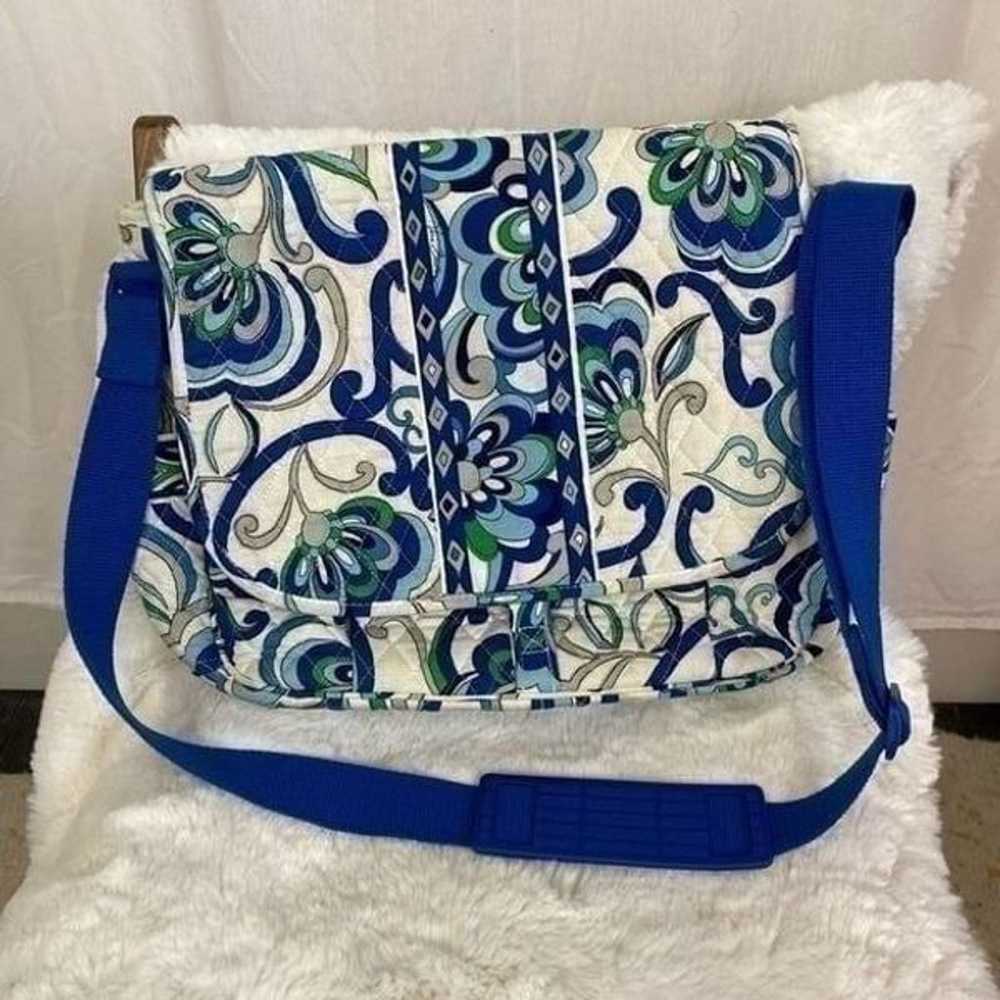 Vera Bradley Mediterranean blue white print messe… - image 5