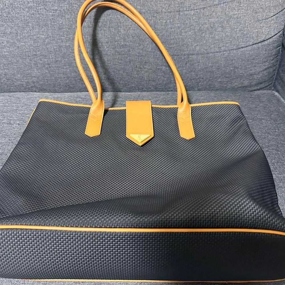 YSL Tote Bag Black Nylon Leather - image 2