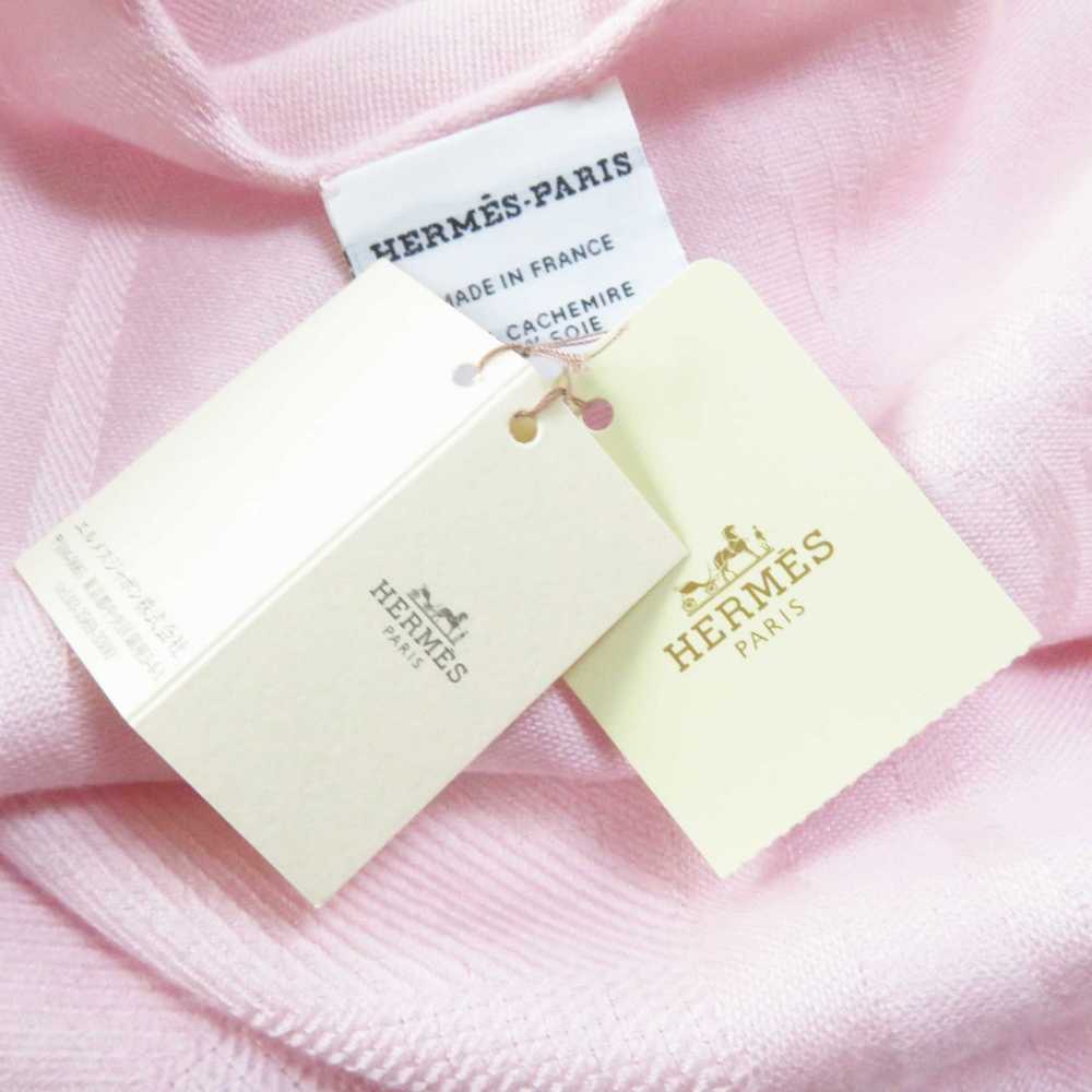 HERMES shawl cashmere Rose Petal (baby pink) Etoi… - image 11