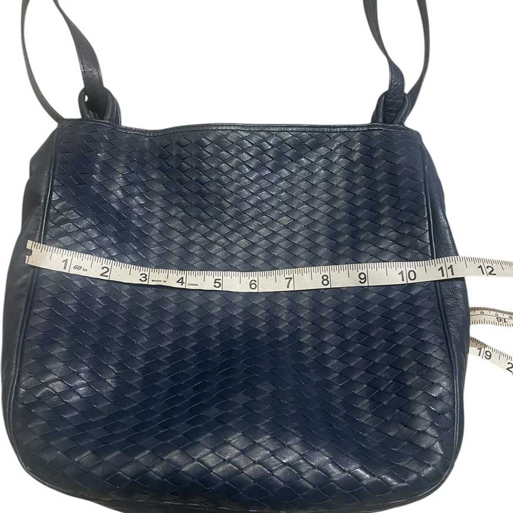 Vintage Etienne Aigner Navy Blue Woven Leather Sh… - image 10