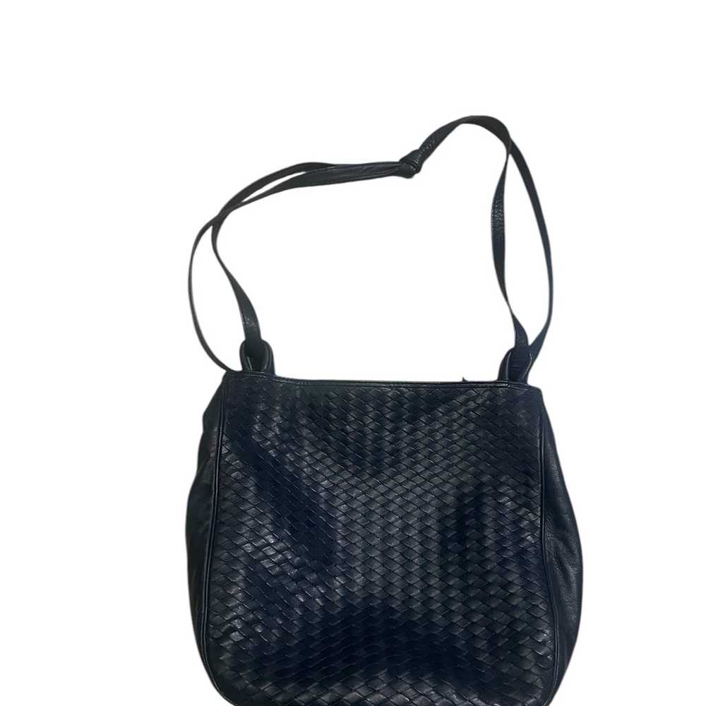 Vintage Etienne Aigner Navy Blue Woven Leather Sh… - image 6