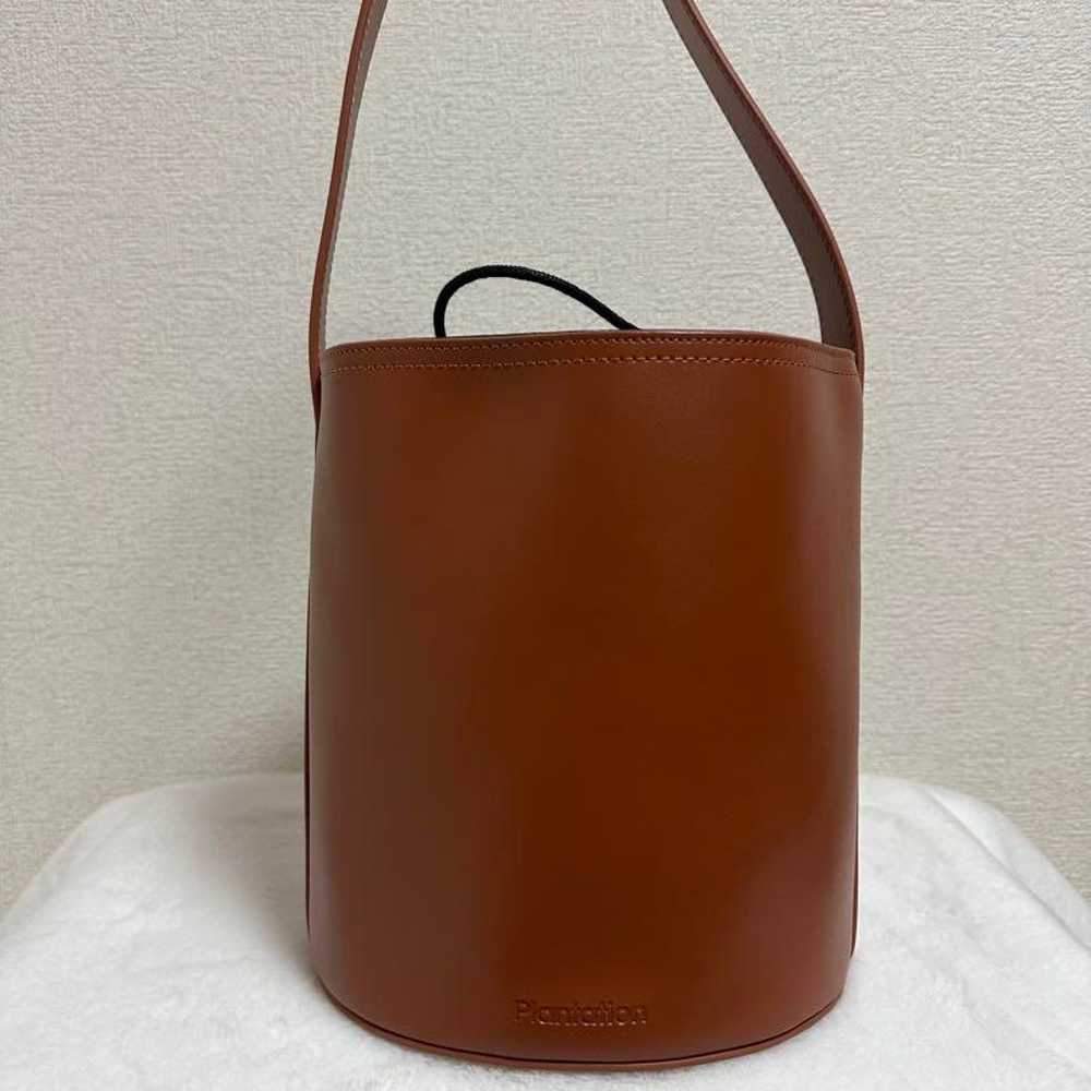 Plantation☆Natural Leather Drawstring Shoulder Ba… - image 2