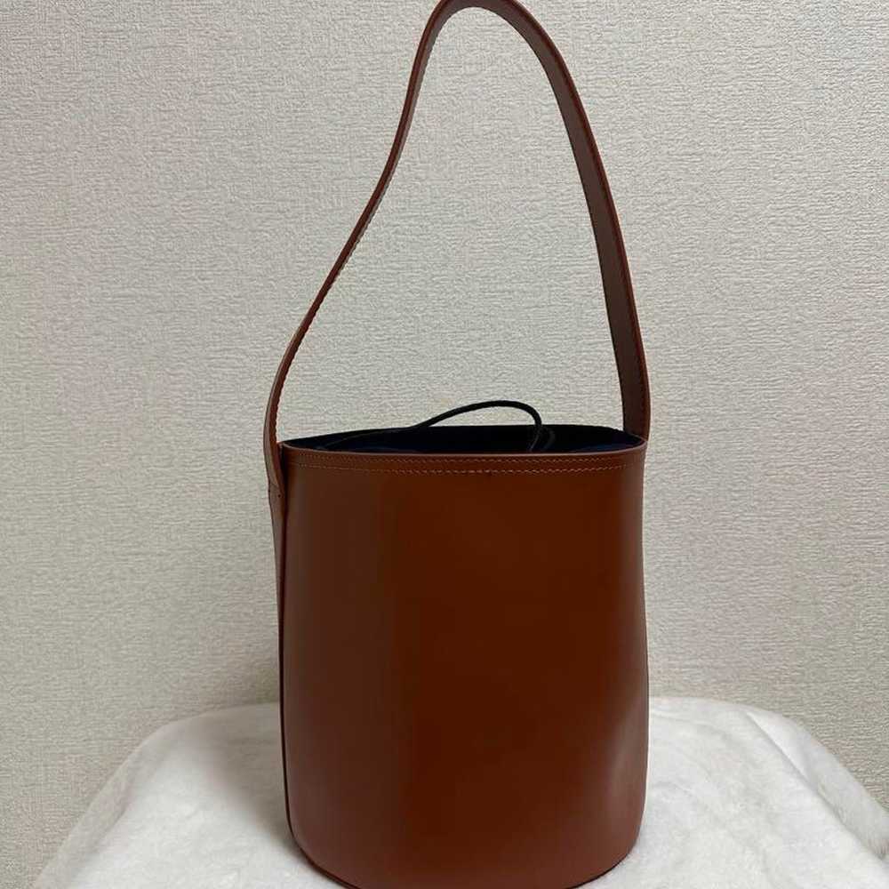 Plantation☆Natural Leather Drawstring Shoulder Ba… - image 3