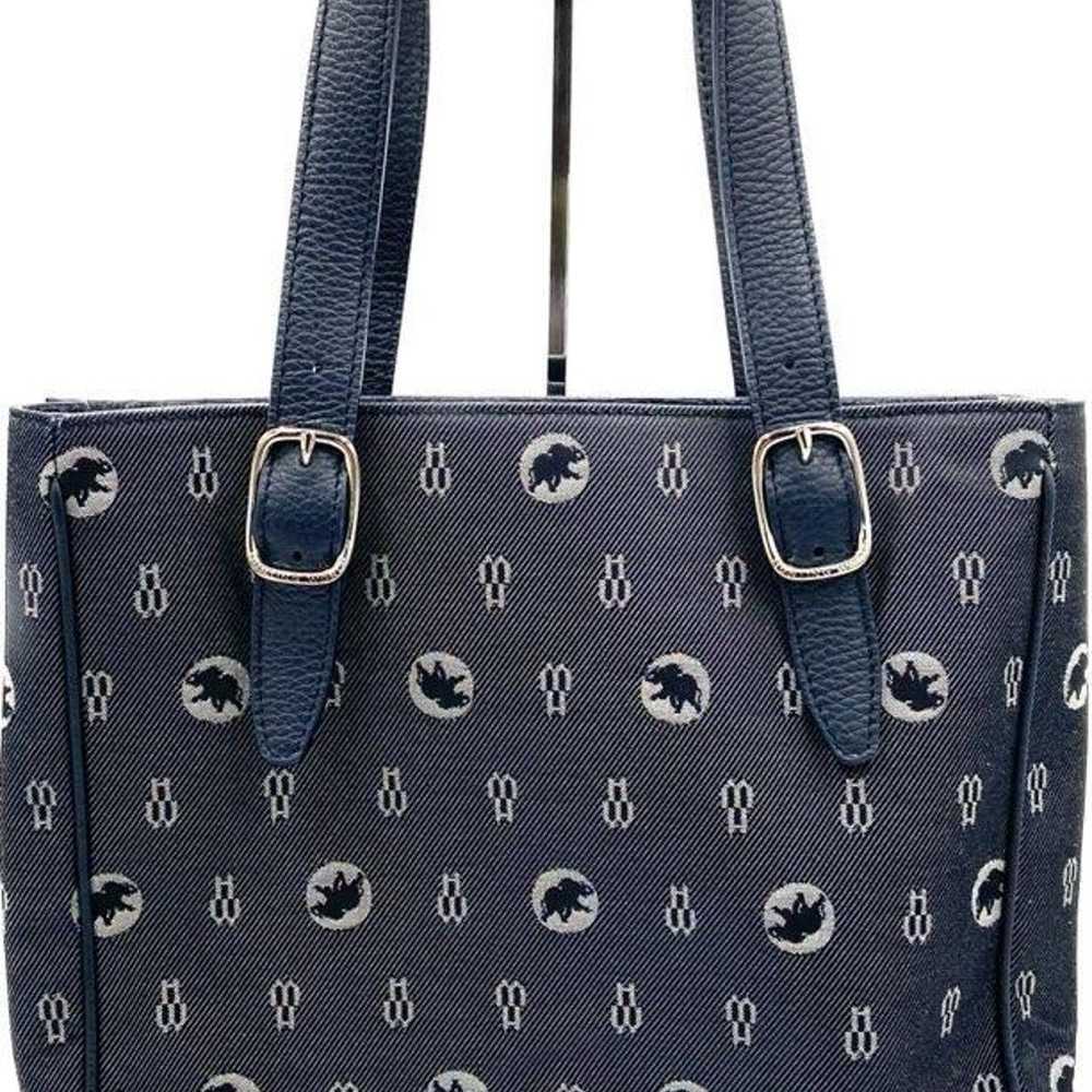 HUNTING WORLD Canvas Leather All-Over Print Tote … - image 1