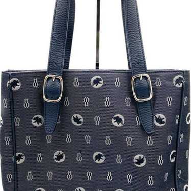 HUNTING WORLD Canvas Leather All-Over Print Tote … - image 1