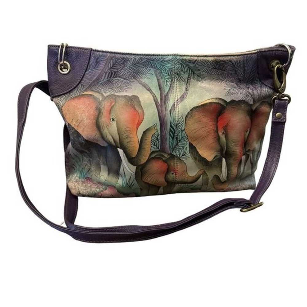 ANUSCHKA ELEPHANT FAMILY HAND PAINTED LEATHER sho… - image 2