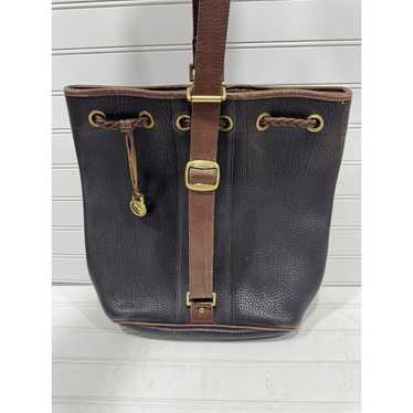 Vintage Dooney & Bourke Black Leather Sling Bag B… - image 1