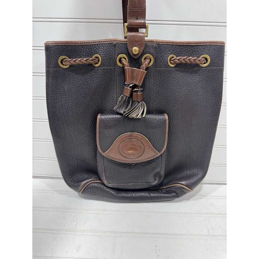 Vintage Dooney & Bourke Black Leather Sling Bag B… - image 2