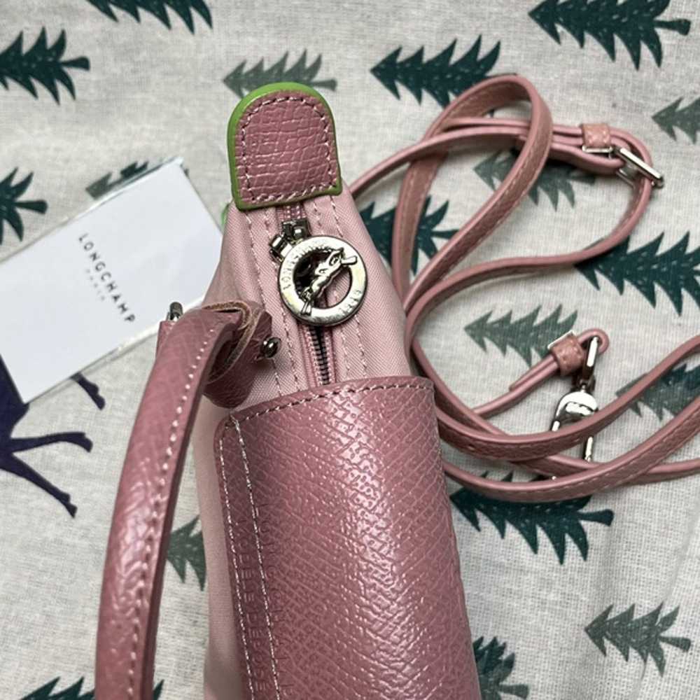 Light pink handbag with crossbody strap - image 4