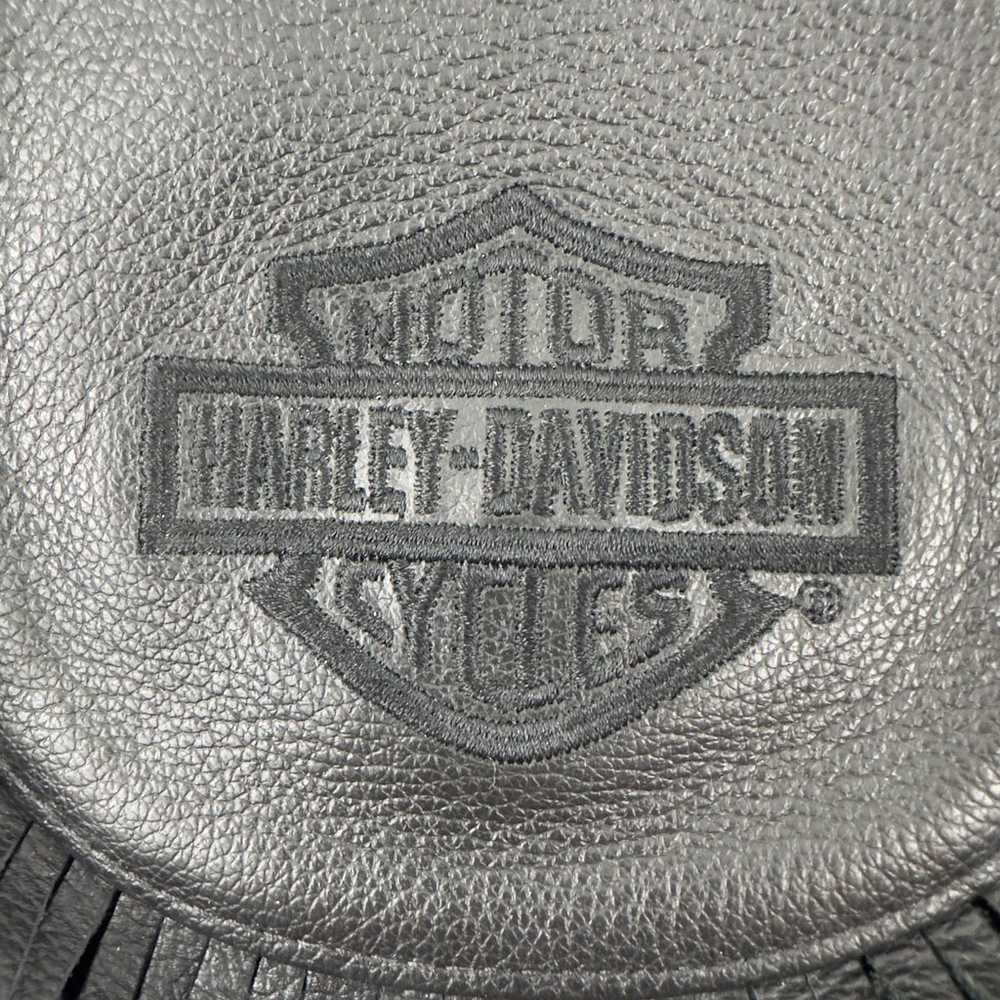 Harley-Davidson Embroidered black leather leather… - image 5