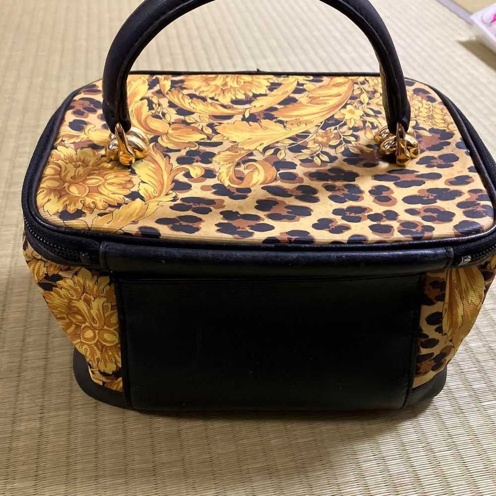 GIANNI VERSACE Vanity Bag PVC Coating Leather All… - image 12