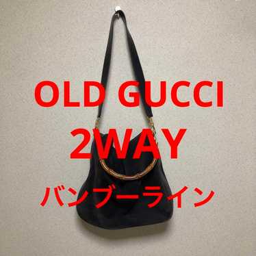 OLD GUCCI Bamboo Line 2WAY Suede Bag