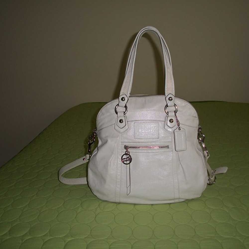 Coach Poppy Leather Ivory Crossbody/Double Handle… - image 1