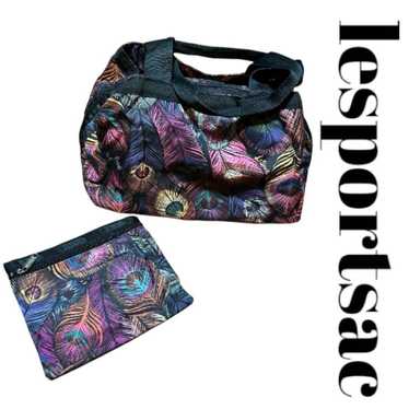 Lesportsac Peacock Bag Tote Peacock Black Colorfu… - image 1