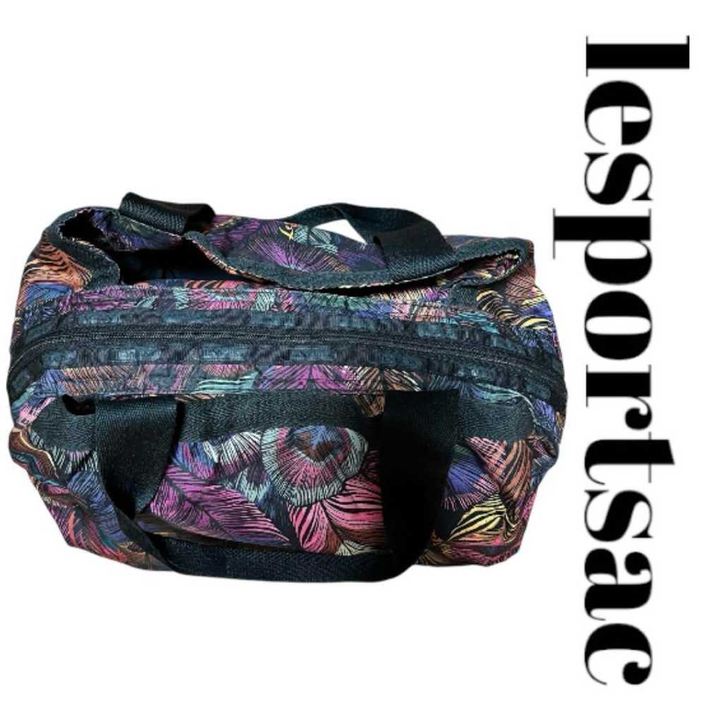 Lesportsac Peacock Bag Tote Peacock Black Colorfu… - image 3