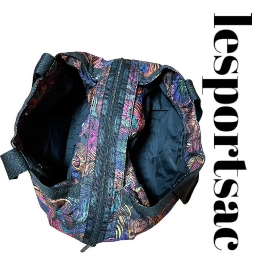 Lesportsac Peacock Bag Tote Peacock Black Colorfu… - image 7