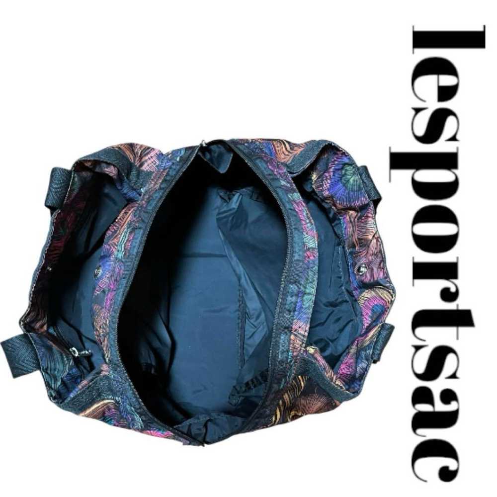 Lesportsac Peacock Bag Tote Peacock Black Colorfu… - image 8