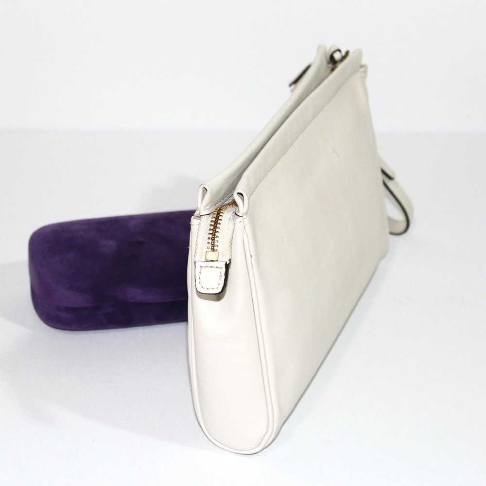 Coach White Leather Clutch Wristlet Gold Hardware - image 10