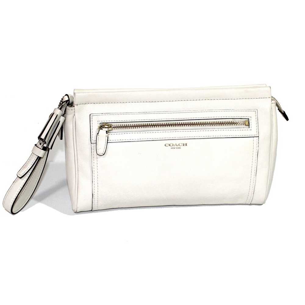 Coach White Leather Clutch Wristlet Gold Hardware - image 5