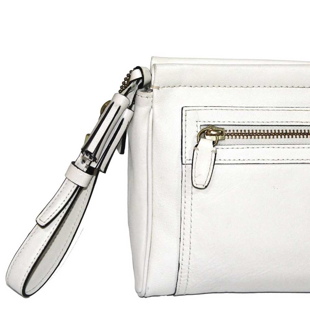 Coach White Leather Clutch Wristlet Gold Hardware - image 8